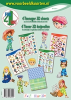 S43014 4ForYou boekje met 4 Tiener 3D vellen + basiskarton