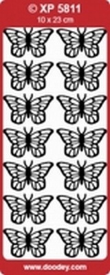 XP5811W Stickers Vlinders  Wit