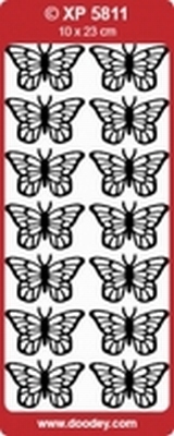 XP5811F Stickers Vlinders  Fuchsia
