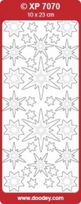 XP7070TRZ Stickers Kerststerren Transparant-Zilver