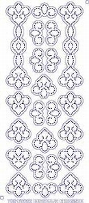 7001/0002TZ Borduurstickers Ornamenten -  Transparant.Zilver