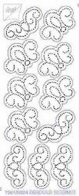 7001/0004TZ Borduurstickers Ornamenten -  Transparant Zilver