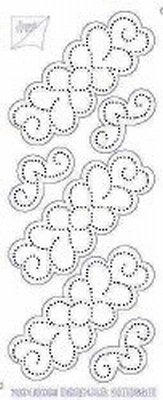 7001/0005TZ Borduurstickers Ornamenten -  Transparant Zilver