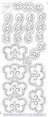 7001/0009 Borduurstickers Ornamenten -  Transparant Zilver