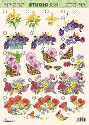 3DSLMIR062 - Vlinders/Bloemen