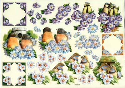 VB0014 Vogel / Bloemen