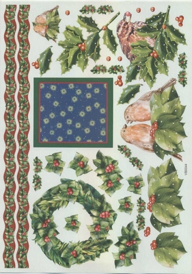 VB0044 Kerstkrans Vogels