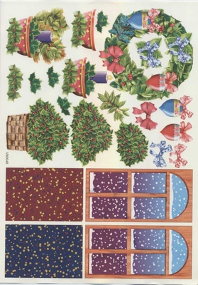 VB0048 Kerstkrans/Raam Combi