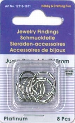 12116-1611 Jump ring rond platinum 15MMX1,5MM