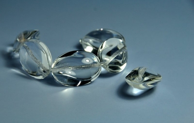 5030110 2 X Glaskraal transparant 36x26mm