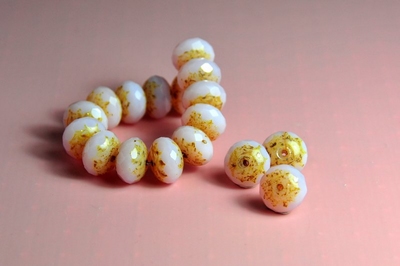 5020407 5 X Glaskraal facet roze 9x14mm