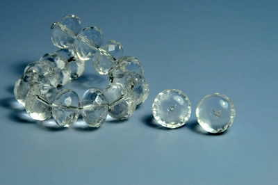 5030106 5 X Glaskraal facet ufo transparant 17x11mm