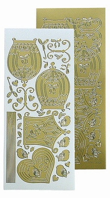 618763 Leane Creatief Vogelkooi stickers goud