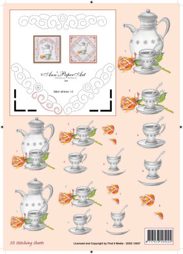 3DSS10007 Ann's Paper Art Thee/Koffiepot Borduren