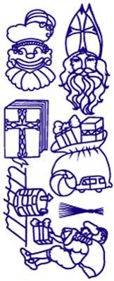 ST170Z Sticker Sint en Piet Zilver