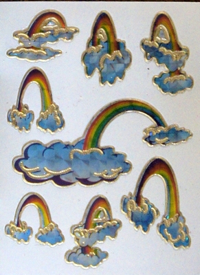 STE203 Regenboog  afm.stickervel 10 X 7,50 CM