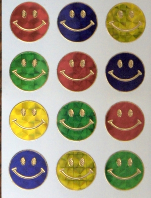 STE255 Smileys/Groot  afm.stickervel 10 X 7,50 CM