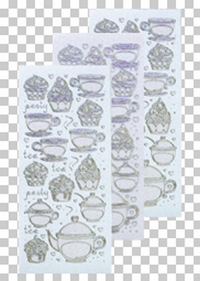 617414  Leane Creatief stickers Glitter Zilver Thea & Cupcak