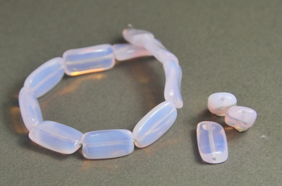 5030428 10 X Glaskraal plat pastelrose 9X18mm