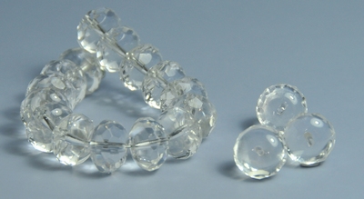 5030105 5 X Glaskraal facet transparant ufo 14X9mm