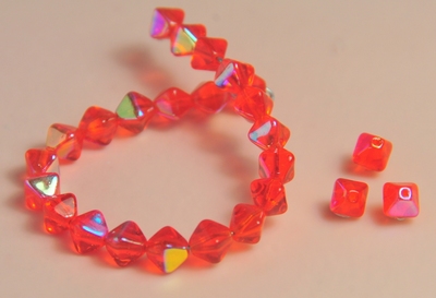 5030152 25 X Glaskraal achthoekig oranje AB