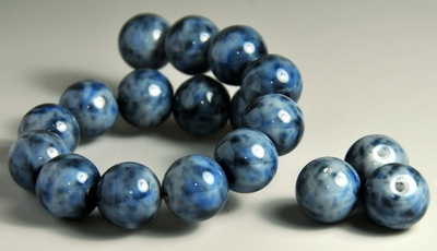 5020107 5 X Glaskraal blauwmarmer 16mm