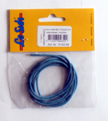 516238 Leerkoord 1 meterX2mm turkoois
