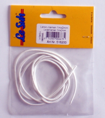 516200 Leerkoord 1 meterX2mm Wit