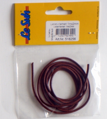 516256 Leerkoord 1 meterX2mm bruin