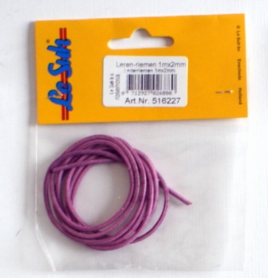 516227 Leerkoord 1 meterX2mm Rose