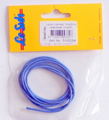 516234 Leerkoord 1 meterX2mm L.Blauw