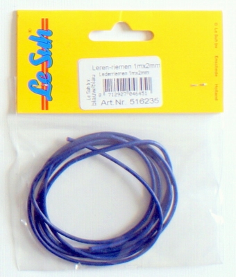 516235 Leerkoord 1 meterX2mm Blauw