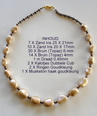 K11 Ketting van glasparels om zelf te maken 62 cm