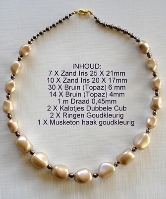 K11 Ketting van glasparels om zelf te maken 62 cm