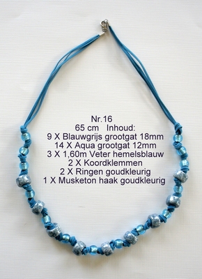 K16 Ketting van glaskralen om zelf te maken 65 cm