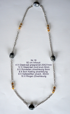 K18 Ketting van glaskralen om zelf te maken 92 cm