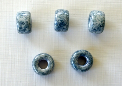 5 Grootoogkralen blauw Diam.17mm gat 7mm breed 11mm