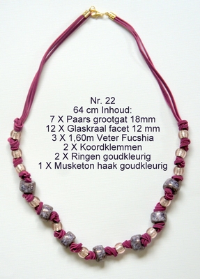 K22 Ketting van glaskralen om zelf te maken 65 cm