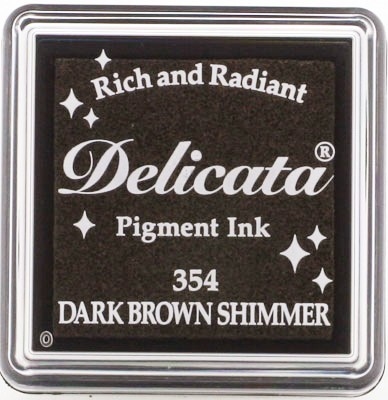 DE-SML-354 Delicata small inkpads Dark brown shimmer