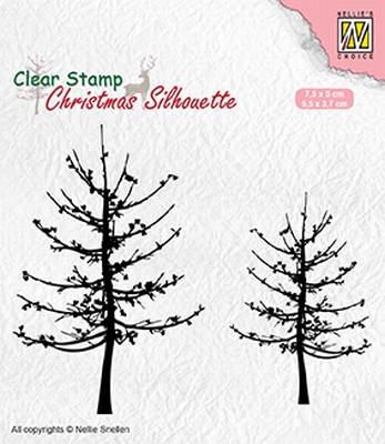 CSIL010 Christmas silhouette clear stamps leafless trees