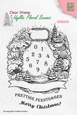 IFS020 Idyllic floral scenes clear stamp Christmas Wreath
