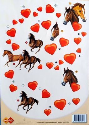 3DPP1003 Card Deco Paarden