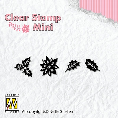MAFS005 Clear Stamps Christmas mini Holly leaves