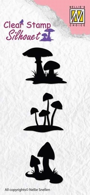 SIL034 Silhouette clear stamps mushrooms
