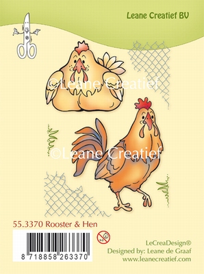 55.3370 Clear stamp Rooster & Hen
