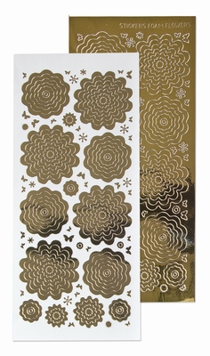 61.5862 Nested Flowers stickers 7. mirror gold
