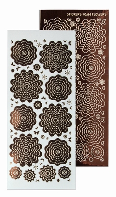 61.5879 Nested Flowers stickers 8. mirror brown