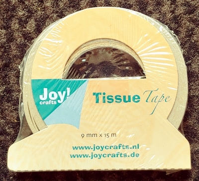 X-TB9 Tissuetape met mesje 9 mm Breed 15 Mtr.lang
