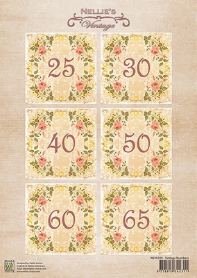 NEVI049 Decoupage sheets A4 Vintage Numbers-1