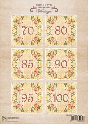 NEVI050 Decoupage sheets A4 Vintage Numbers-2